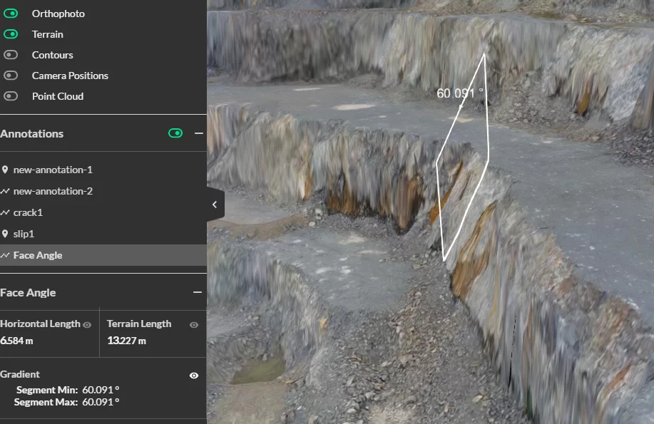 rock face measurement