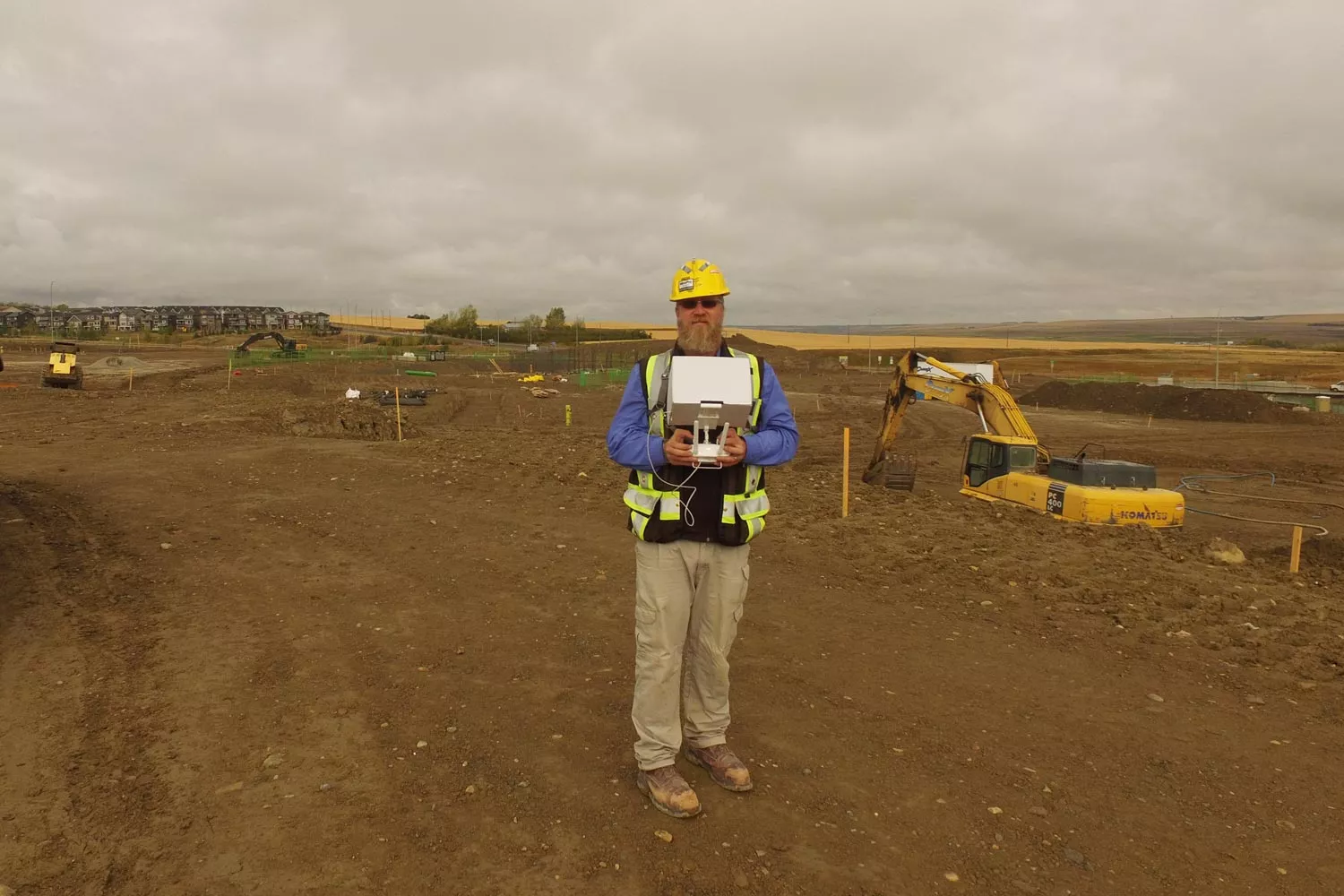 Ray Penner of Scheffer Andrew flying a drone