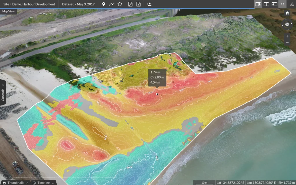 coastline erosion - measuring volume difference