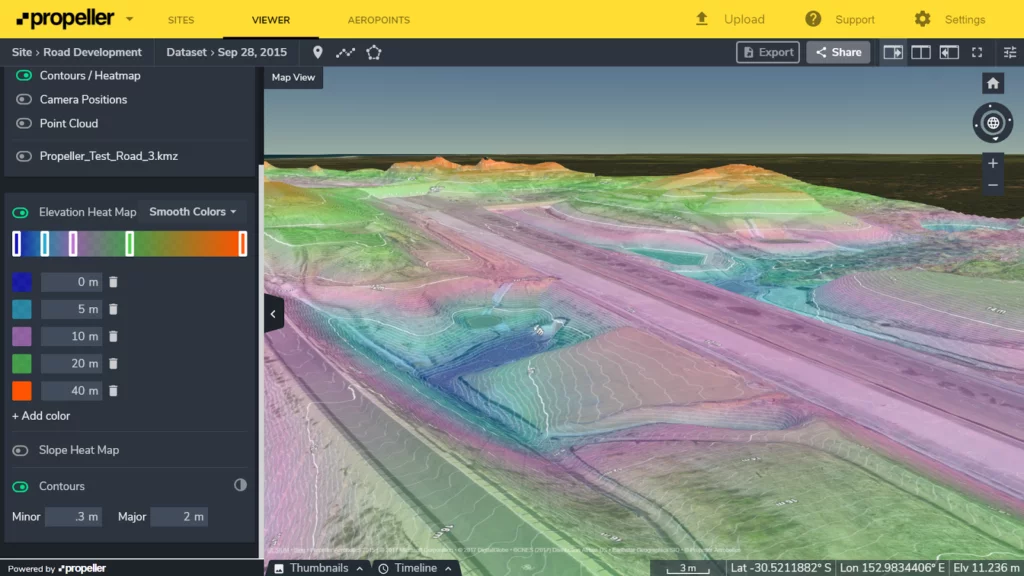 contour map generated from drone data