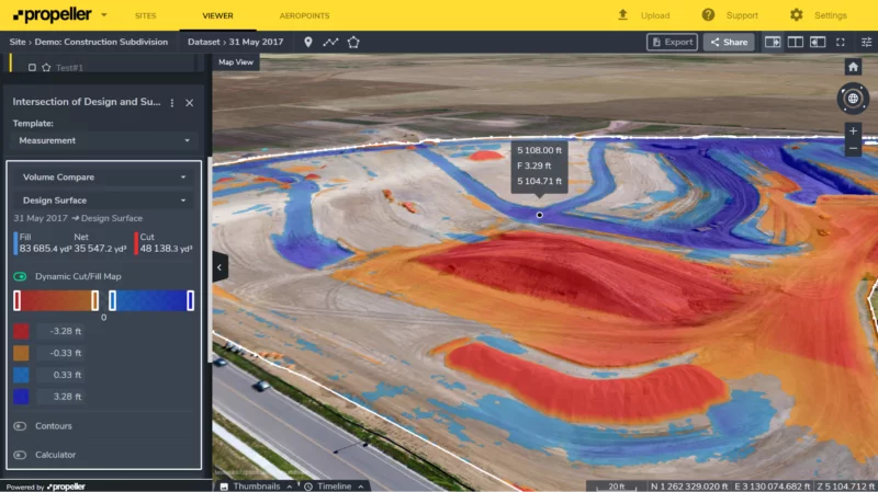 Compare terrain against design