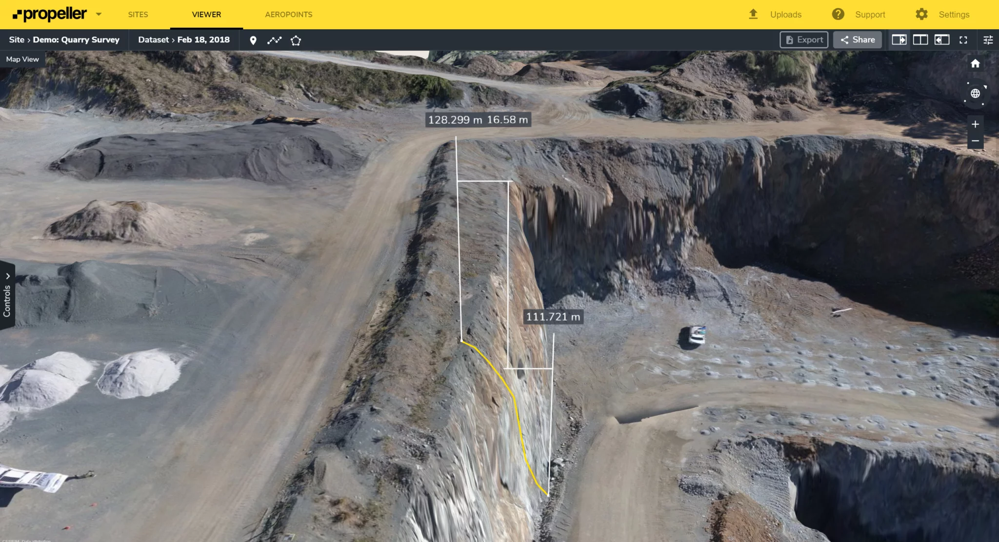 Height measurement using drone photogrammetry