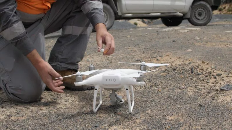 Drone used to survey a quarry