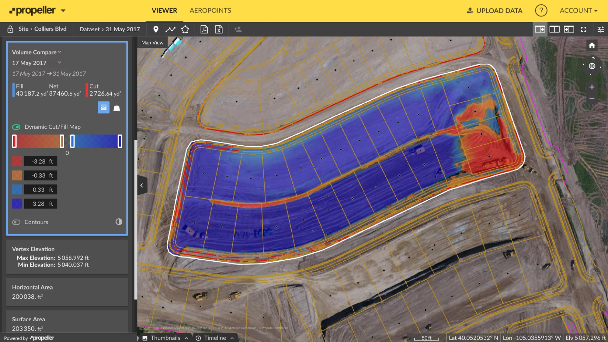 construction site estimates obtained using drones