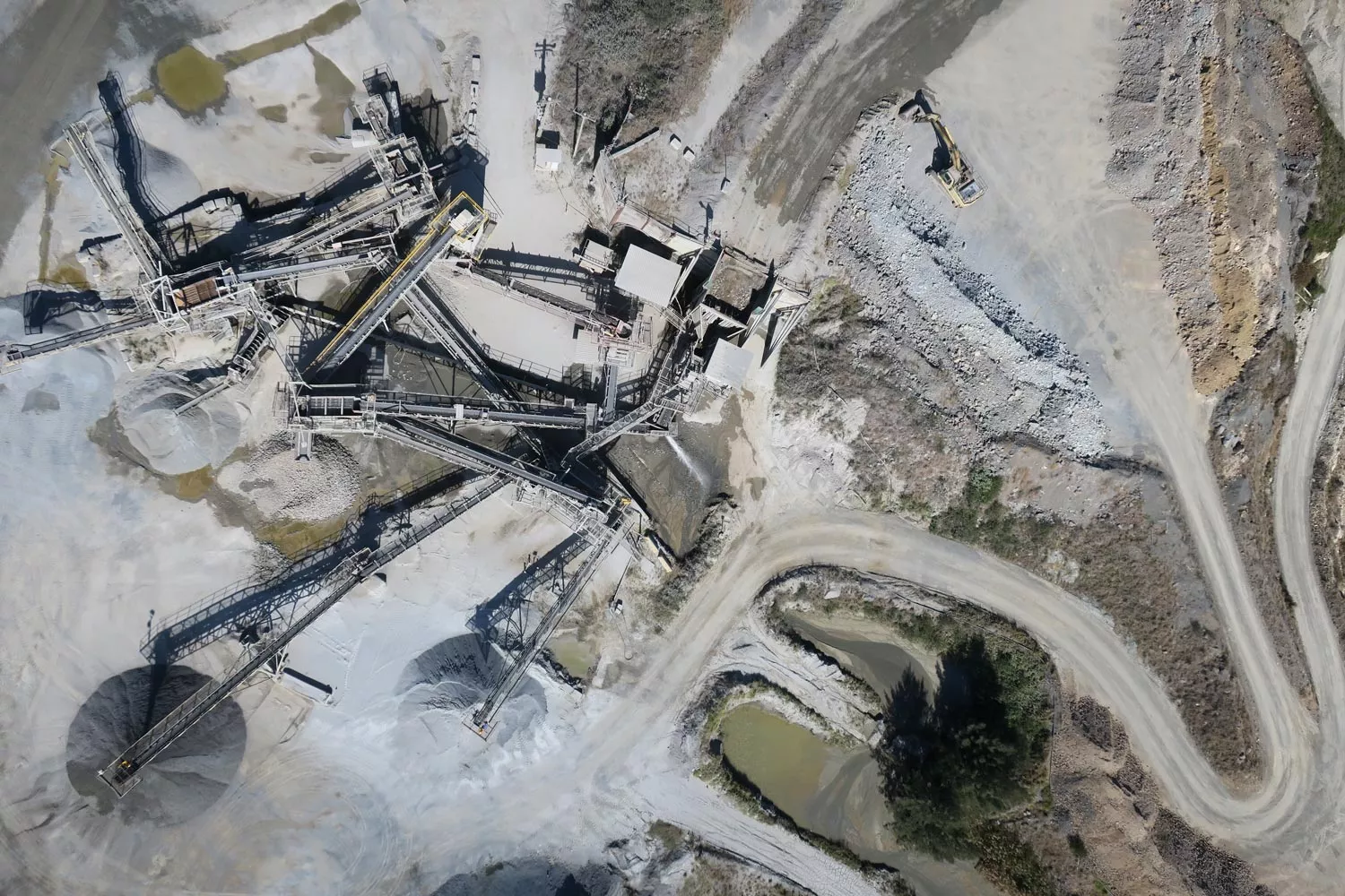 Aerial survey of a quarry site