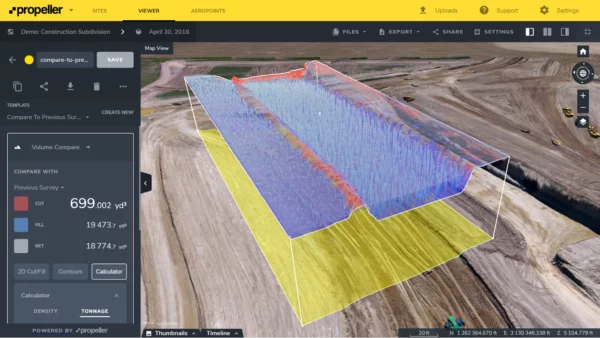 3D cut and fill calculation software for construction