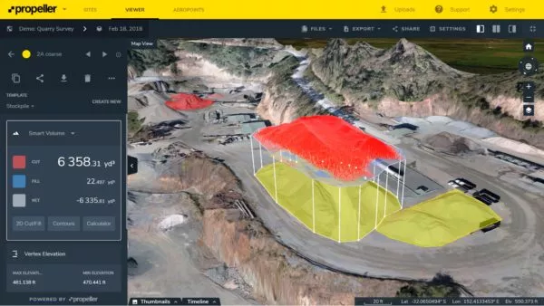 how to calculate cut and fill with drones