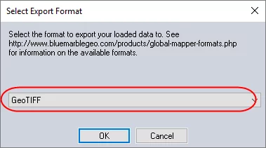 Exporting DXF file into GeoTIFF step 2