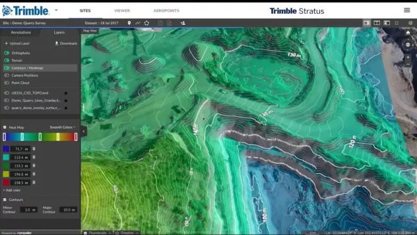 screenshot of trimble stratus