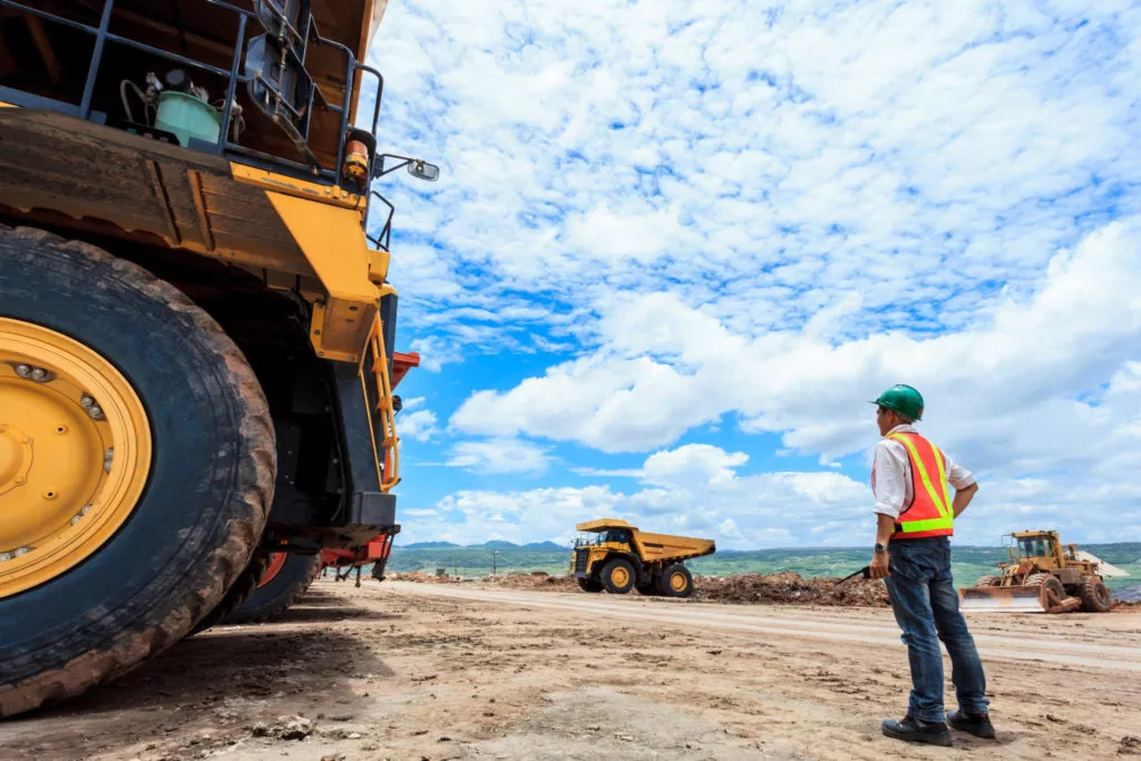 Engineer on site with equipment