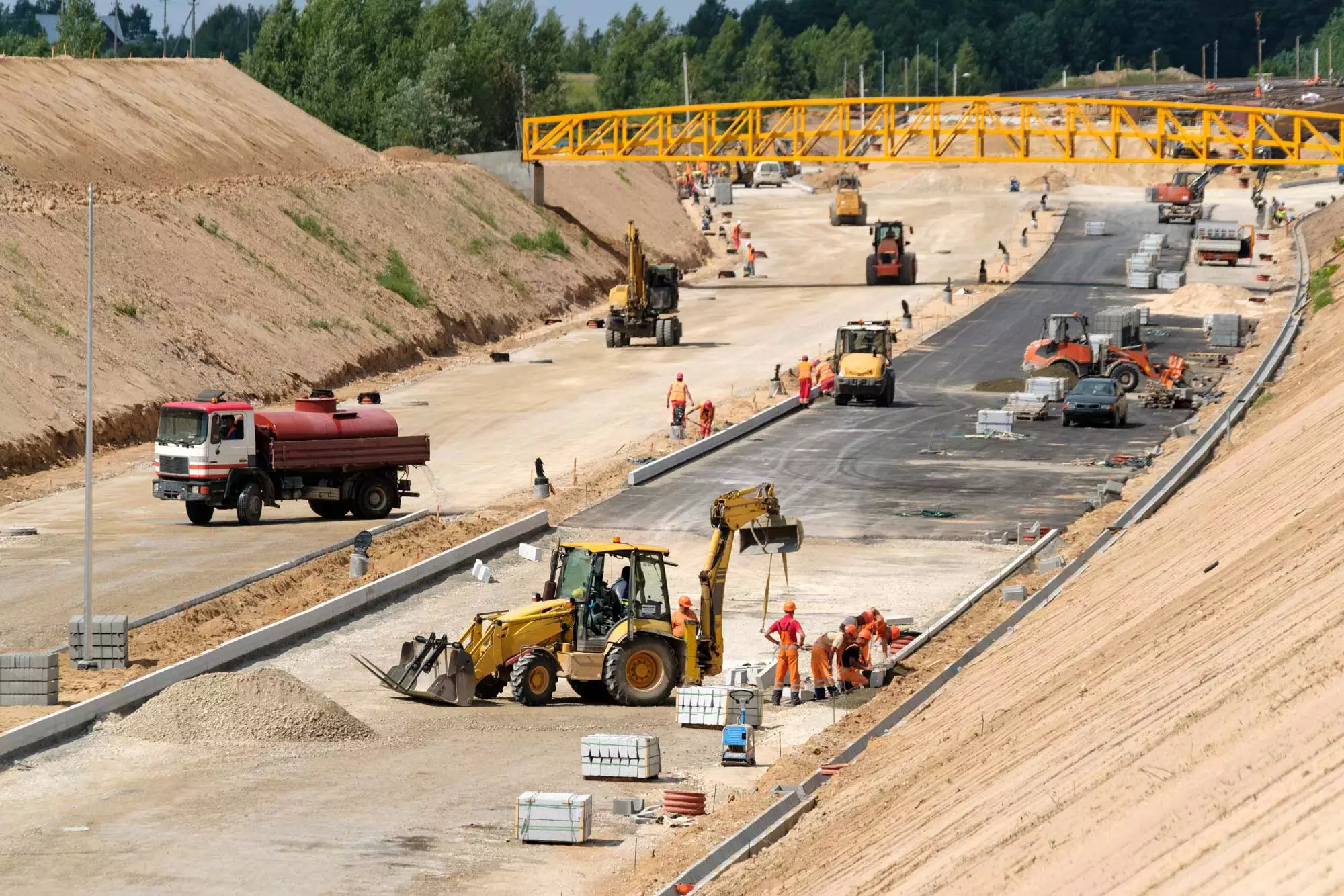 large road construction project