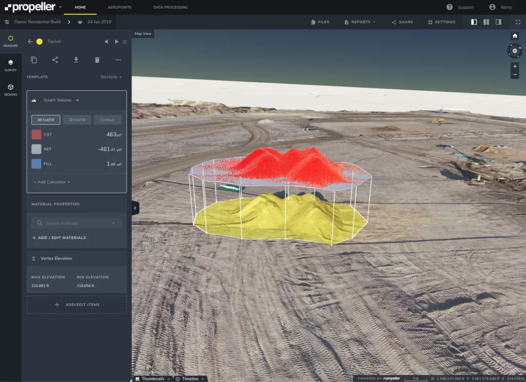 Stockpile screenshot 3D measurement 