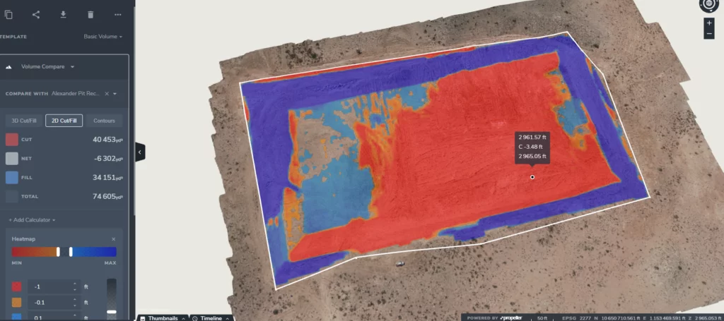 oil pad drilling pad cut/fill map