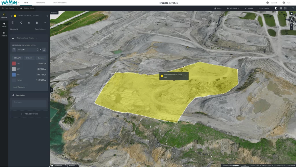 Hamm Companies landfill as-built screenshot
