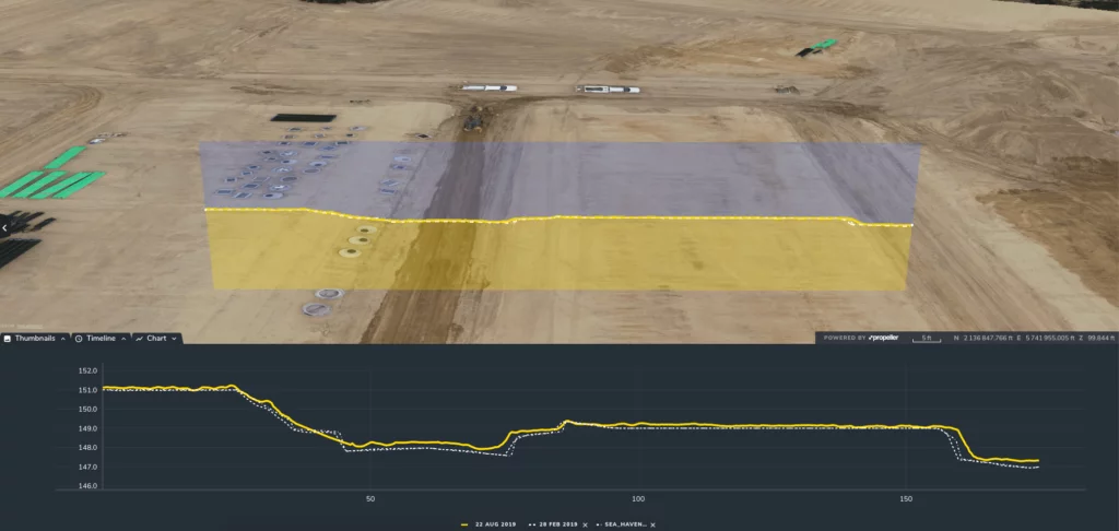 Whitaker Construction cross-section comparison construction site