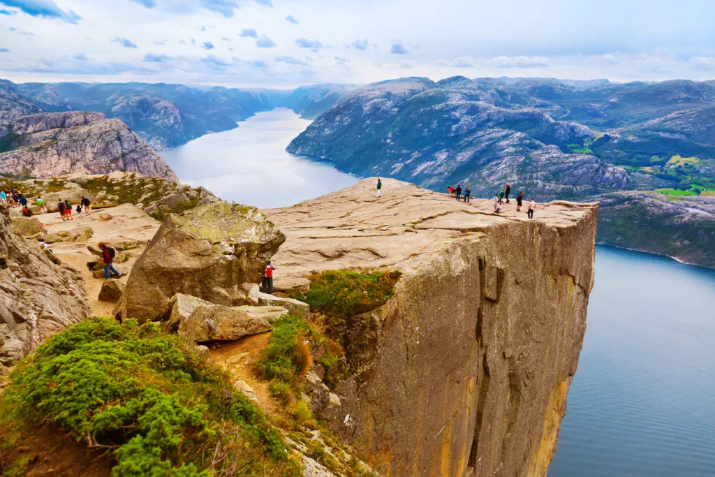 Cliff Preikestolen in fjord Lysefjord - Norway