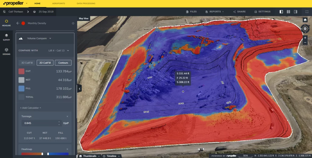 3D map of landfill in the Propeller Platform