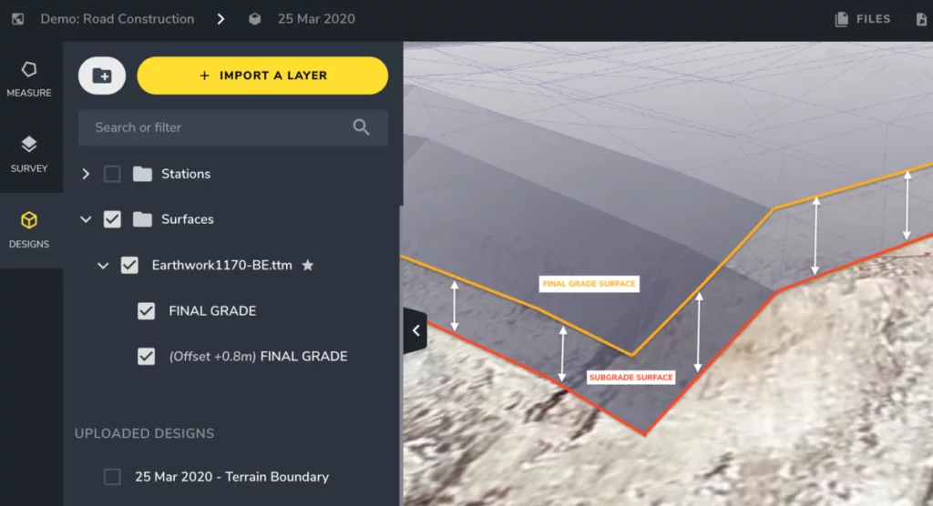 screen of elevation offset feature