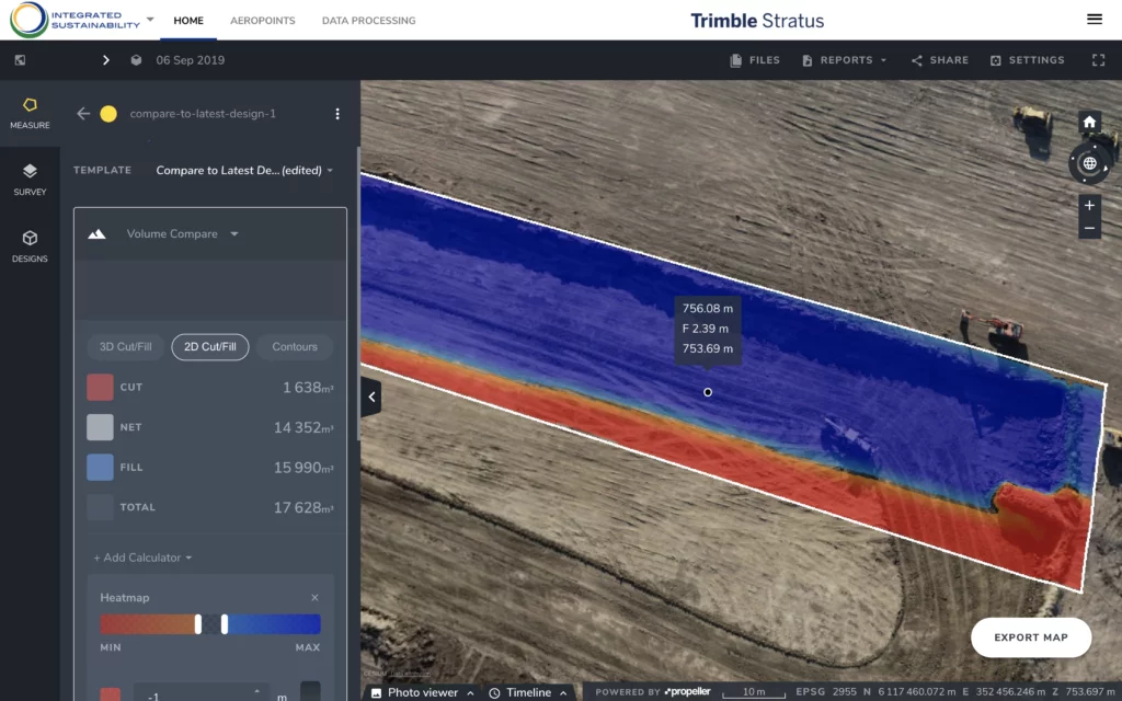 screenshot of trimble stratus