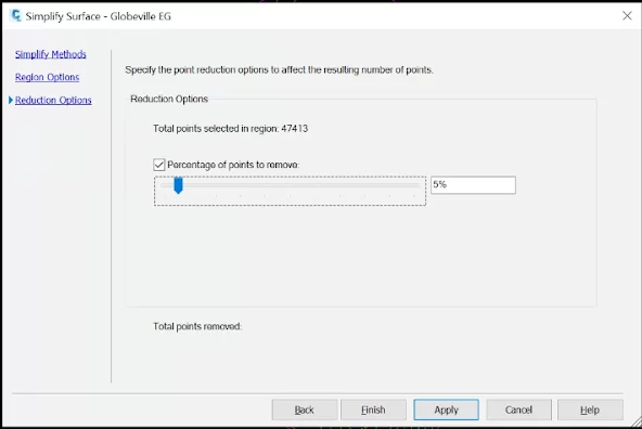 Civil 3D Simplify Surface dialog box