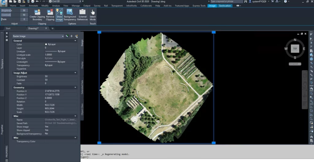 Orthophoto in Civil 3D