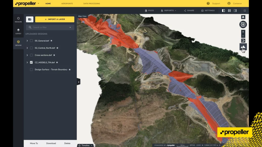 road project cut and fill analysis in Propeller Platform