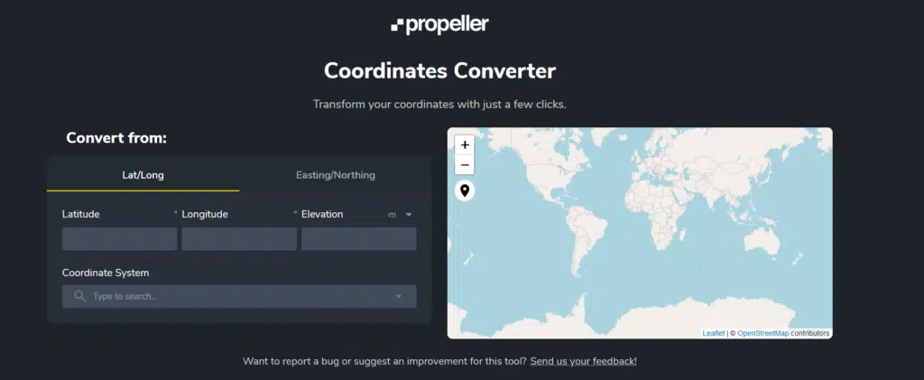 propeller aero coordinate systems converter