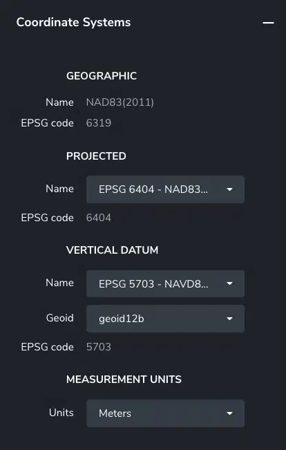 configuring coordinate system for aeropoints