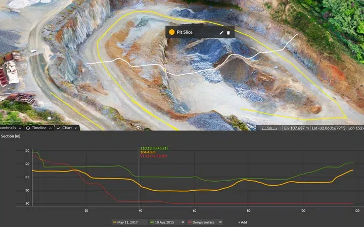 cross section of a quarry pit