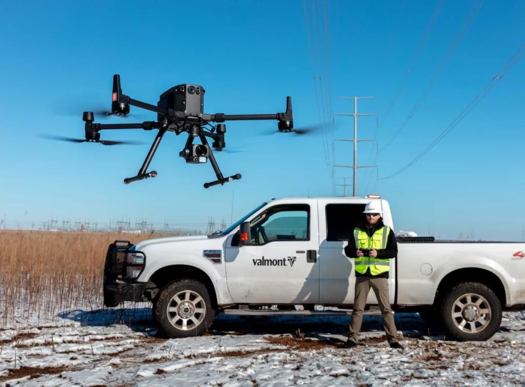 DJI M300 drone on a construction site